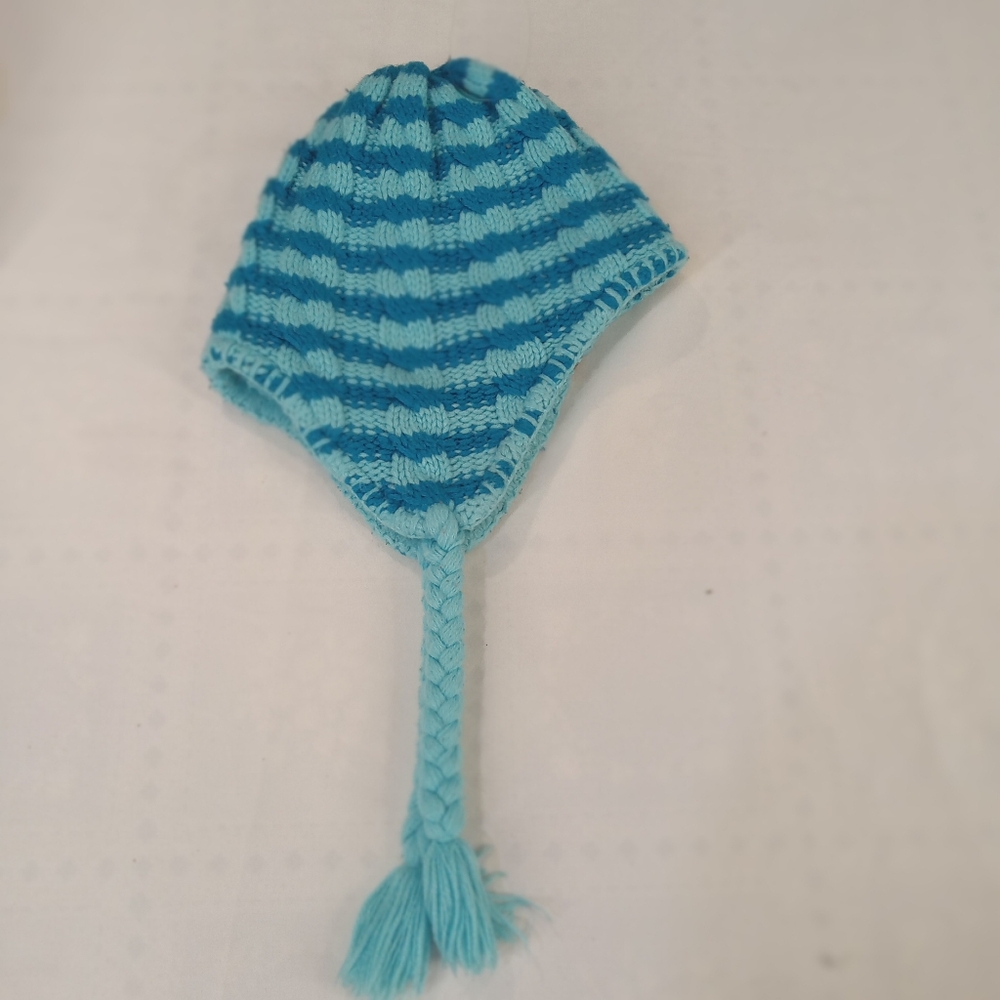 The North Face Women's Striped Blue Knit Hat One Size